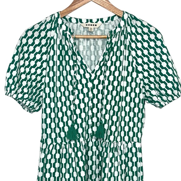 Boden Short Sleeve Jersey Mini Dress Geo Azure Size US 2 2R - Picture 8 of 12